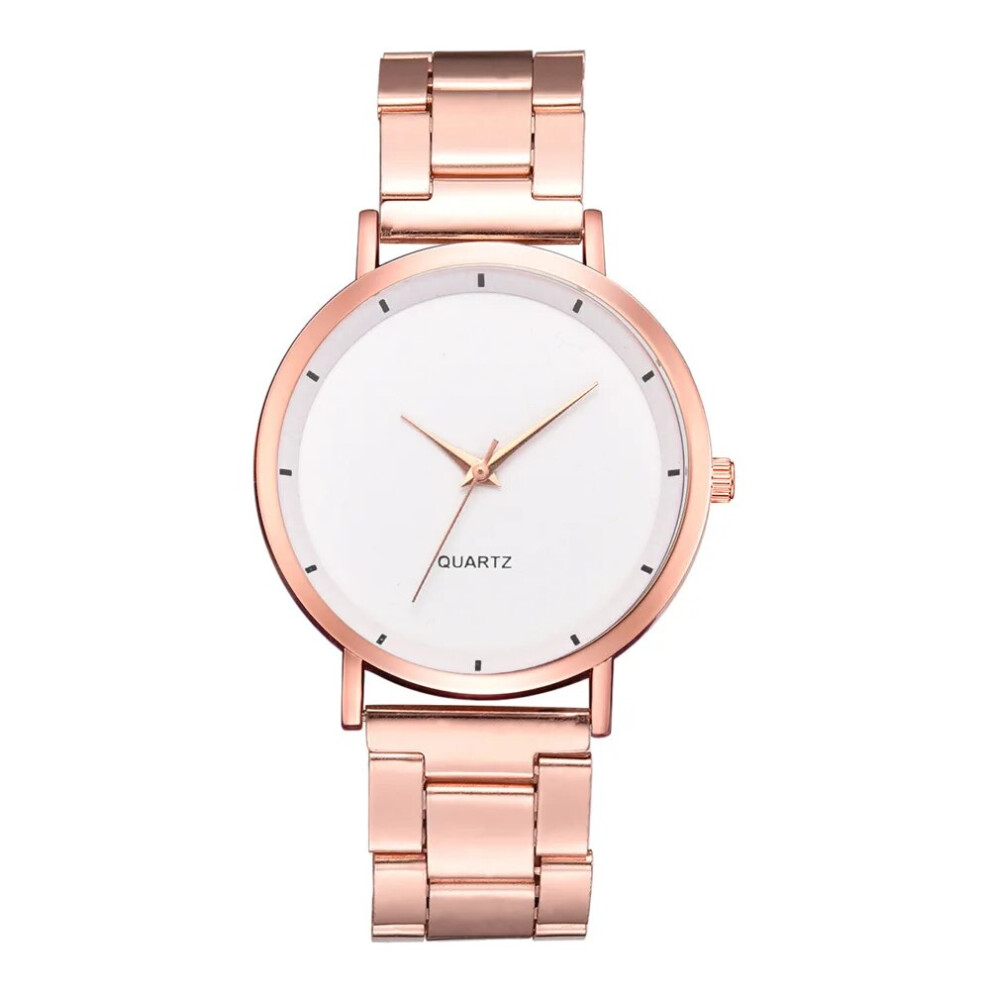 Aihontai (White) Women Watch Fashion Rose Gold Watches Simple Stainless Steel Ladies Watch White,Gold