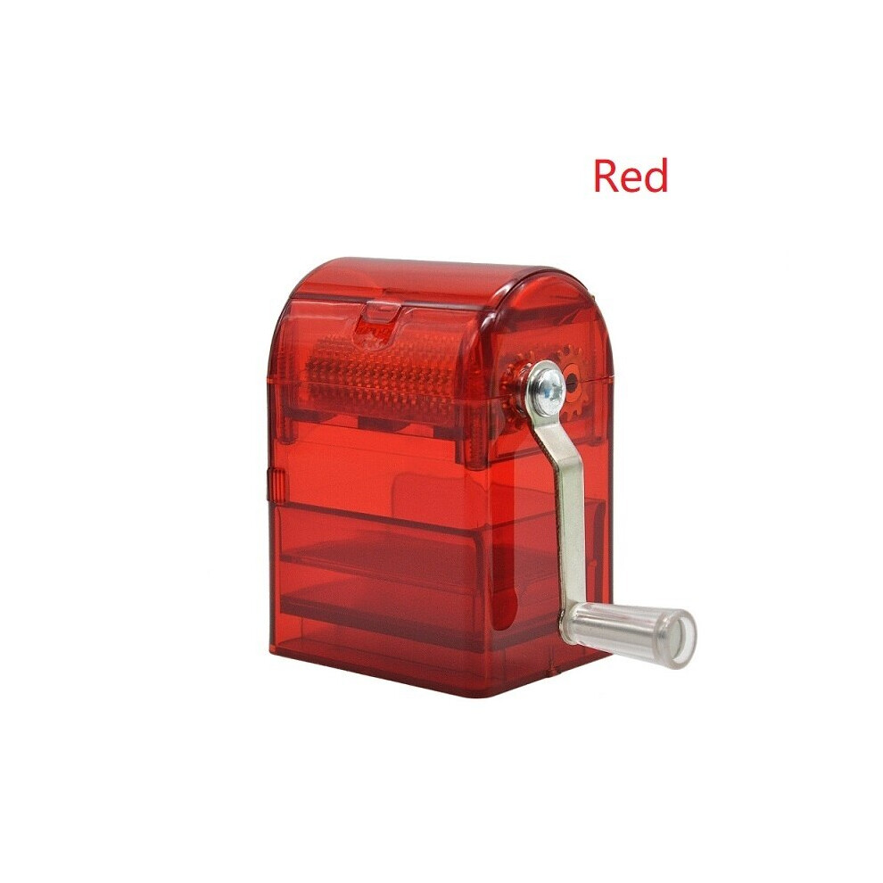 Aihontai (Red) Plastic Grass Grinder With Handle Tobacco Cutting Machine Dry Herb Crusher