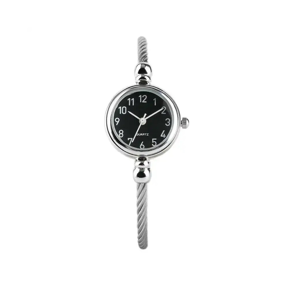 Photos - Wrist Watch  Unique Women Watch Little Smooth Dial Top Luxury Silver Slim Strap Korean(arabic number 1)