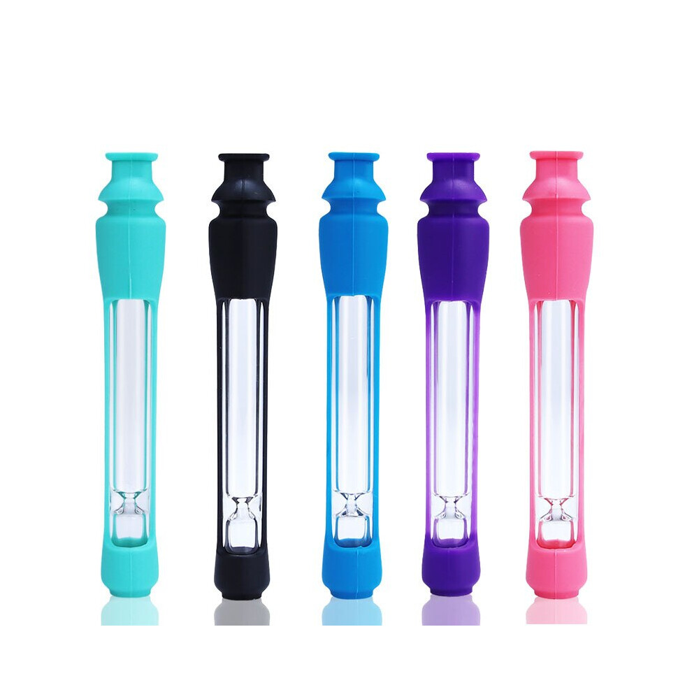 Aihontai (5Pcs) Creative Tobacco Glass Straw Reusable Straw Eco Friendly Glass Tube Filter