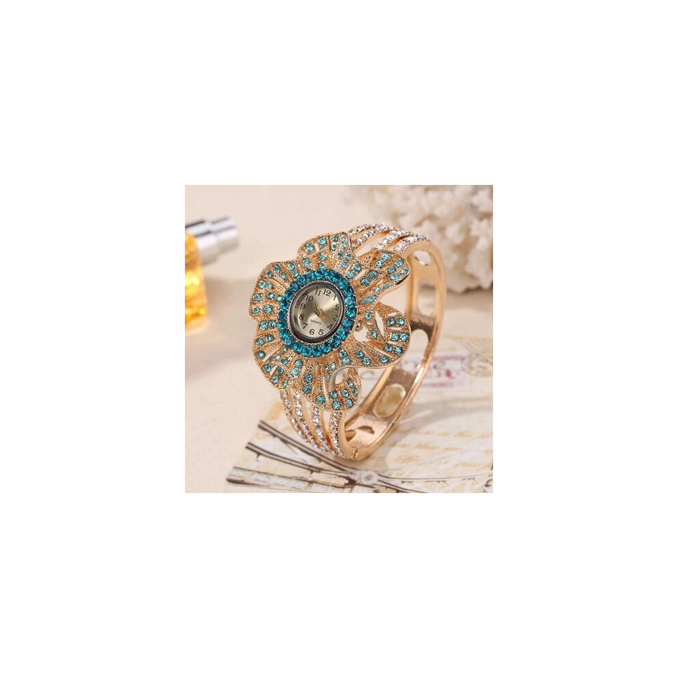 (Sky Blue) 2022 Fashion Wrist Watch Women Flower Shape Jewelry Watches Crystal Ladies-image-OPC-PFH5K6G-NEW