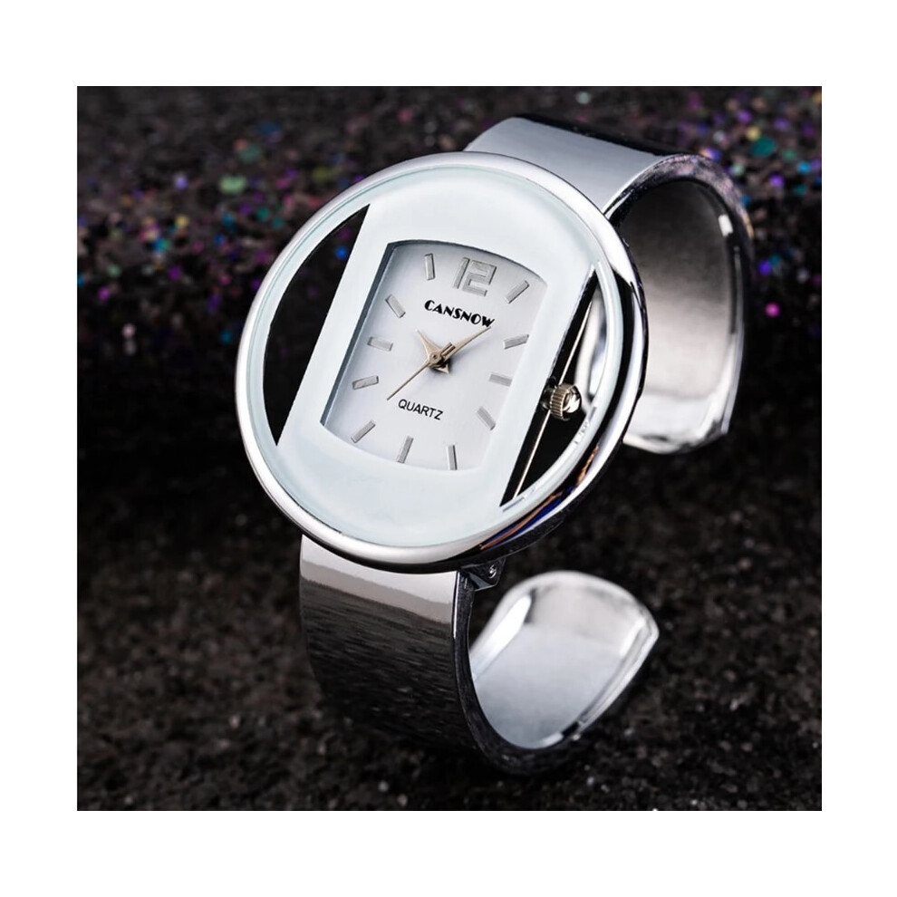 (silver white) Fashion Women Watch Gold Designed Luxury Ladies Wristwatches Steel Female