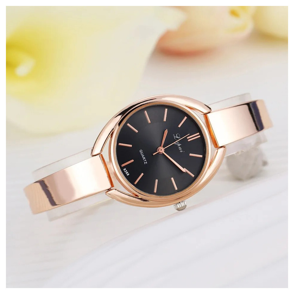 (Rose Gold Black) New Luxury Womens Watches Rose Gold Stainless Steel Quartz Wristwatch-image-OPC-PFH5KKY-NEW