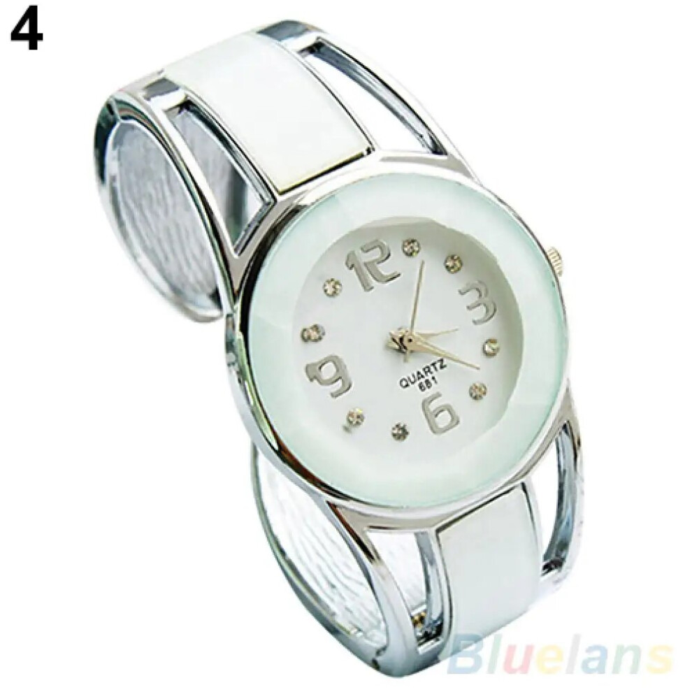 Photos - Wrist Watch 40Ladies Fashion Open Luxury Quartz Analog Round Case Watch Ladies Watch(WHITE)