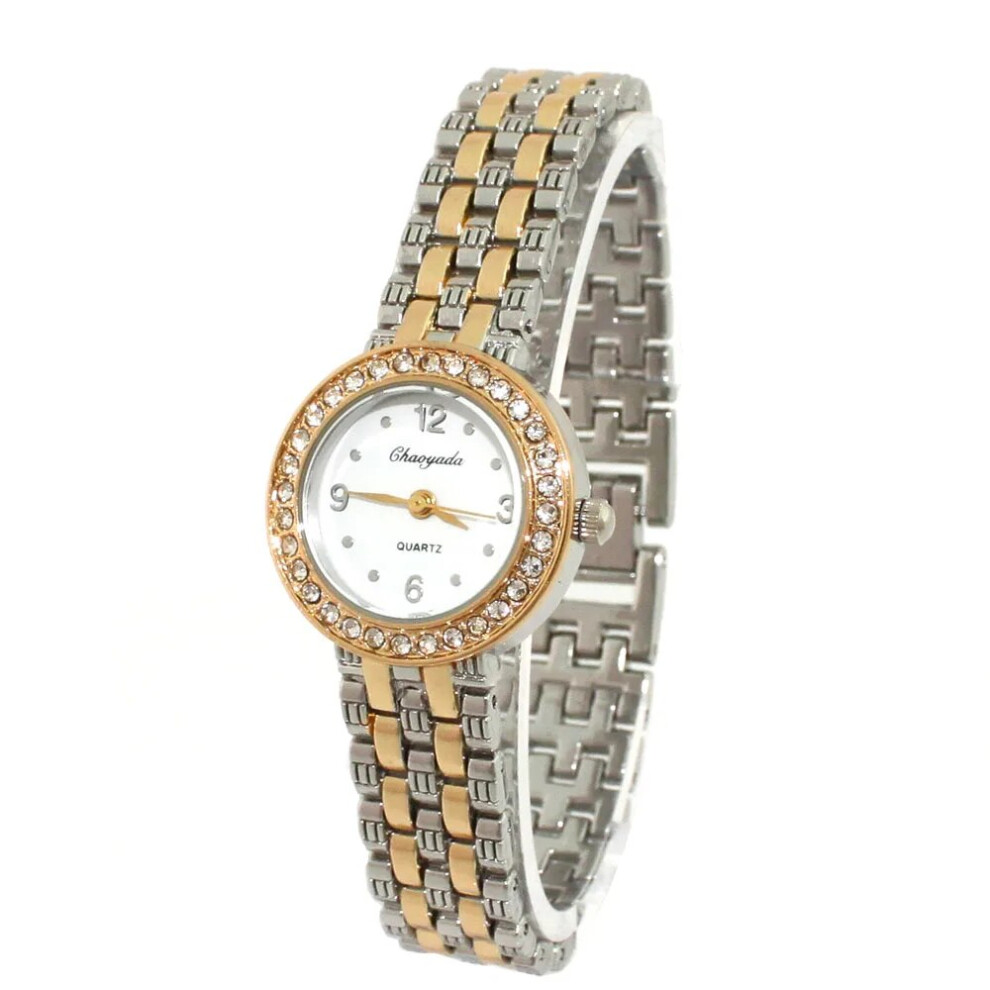 (89gold silver) 1pcs Silver Popular Fashion Casual Lady Women Girl Watch Stainless Steel