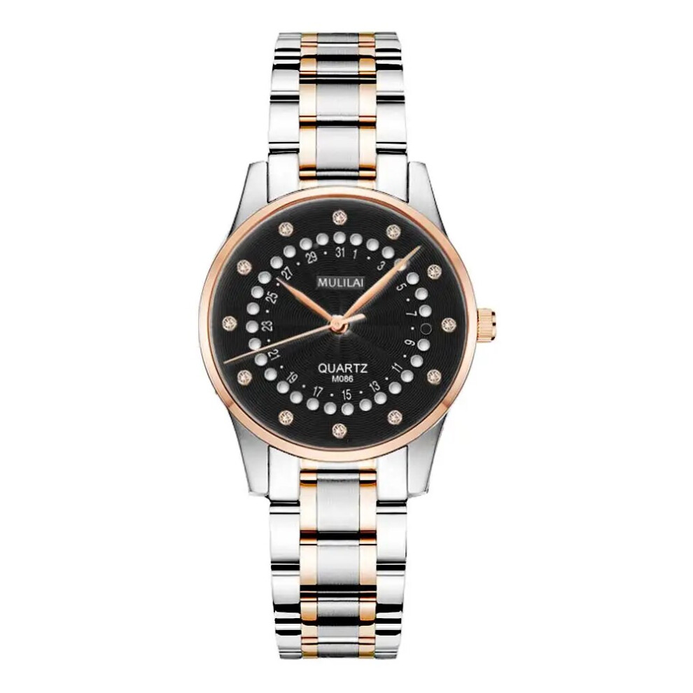 (black) Luxury Watch quartz women watches Ladies waterproof Steel Women's Watches-image-OPC-PFH5M89-NEW