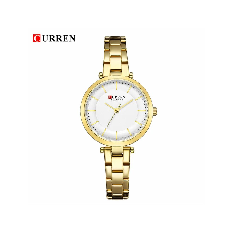 (Gold) CURREN  Elegant Ladies Wristwatch Stainless Steel Dial Quartz Women's-image-OPC-PFH5MBT-NEW