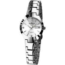 (white) Simple Luxury Women Watch Gold Steel Band Elegant Business Ladies Watches