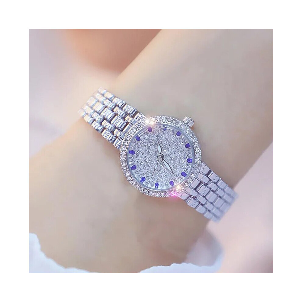 (silver) Bee Sister Diamond Quartz Luxury Brand Watches Woman Rose Gold Ladies