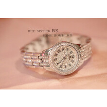 (Silver) Diamond Women Watch Rhinestone Ladies Silver Watches Clock Wristwatch