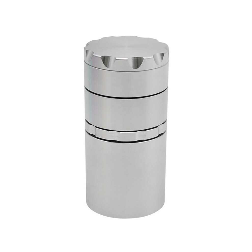 Aihontai (Silver) 2 In 1 Aluminum Alloy Tobacco Grinder With Storage Jar Portable 5 Layers