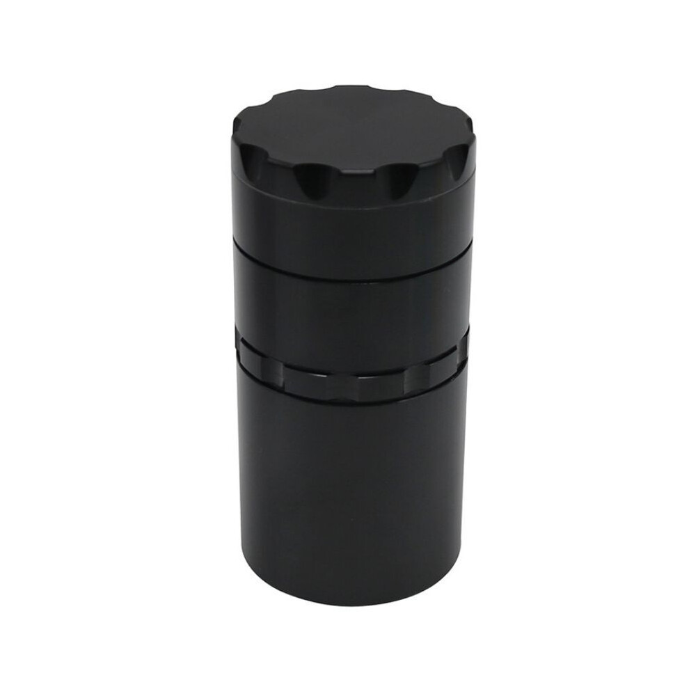 Aihontai (Black) 2 In 1 Aluminum Alloy Tobacco Grinder With Storage Jar Portable 5 Layers