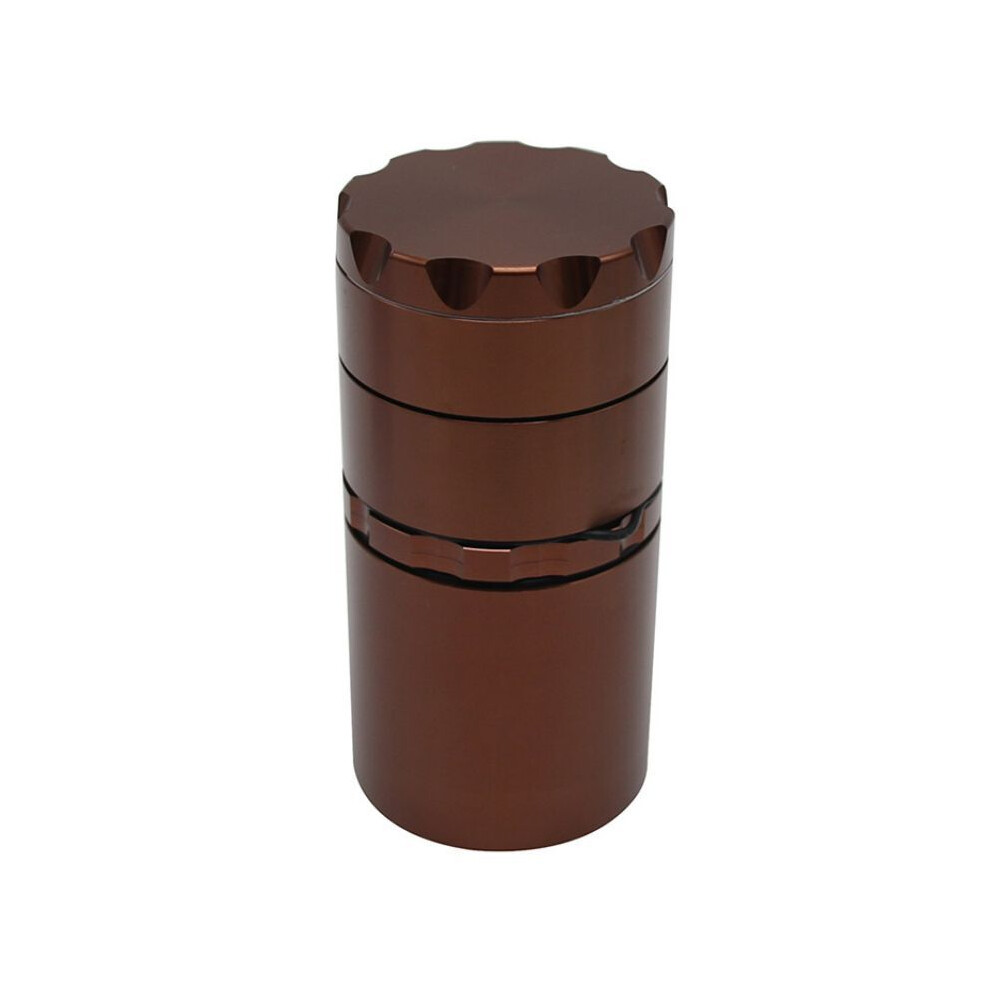 Aihontai (Coffee) 2 In 1 Aluminum Alloy Tobacco Grinder With Storage Jar Portable 5 Layers