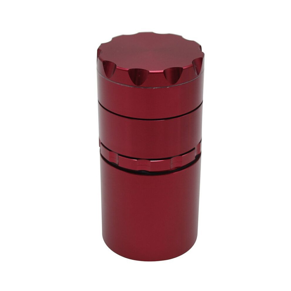 Aihontai (Red) 2 In 1 Aluminum Alloy Tobacco Grinder With Storage Jar Portable 5 Layers