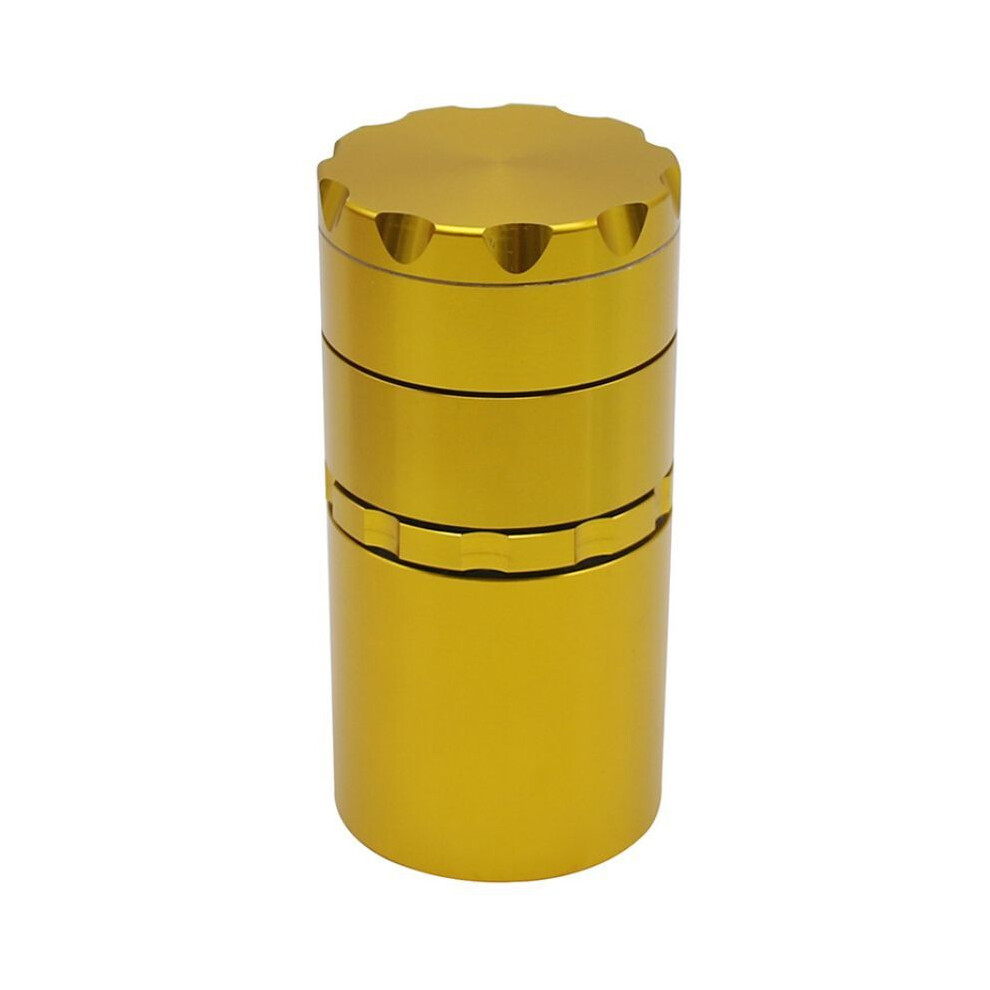 Aihontai (Gold) 2 In 1 Aluminum Alloy Tobacco Grinder With Storage Jar Portable 5 Layers