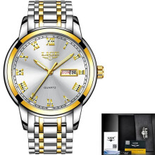 (gold white) 2023 LIGE Fashion Ladies Watch Brand Ladies Creative Steel Women Watches