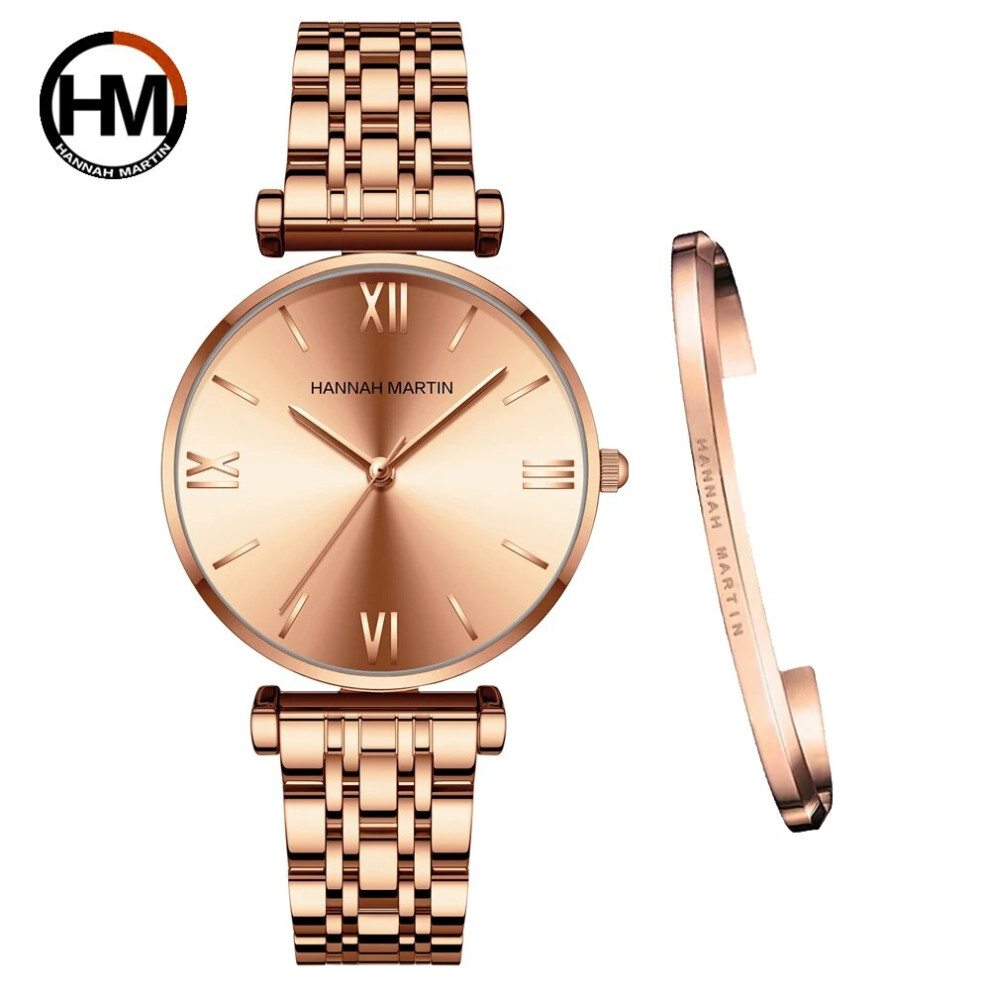 Photos - Wrist Watch  Simple Fashion Stainless Steel Women Watch Rose Gold Elegent Japan Movement(1522F-SZ)