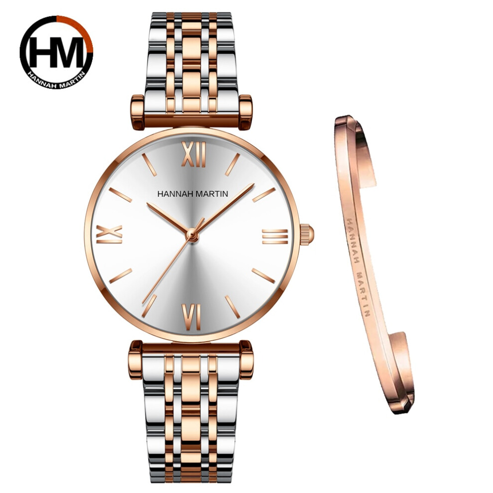 Aihontai (1522-B-San-Sz) Simple Fashion Stainless Steel Women Watch Rose Elegent Japan Movement Gold