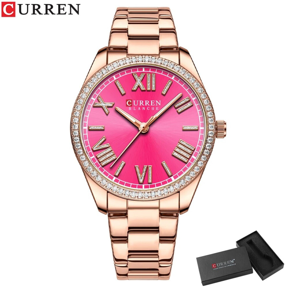 (rose pink box) CURREN Women Watches Luxury Stainless Steel Watch for Women Fashion Casual-image-OPC-PFH5NJG-NEW