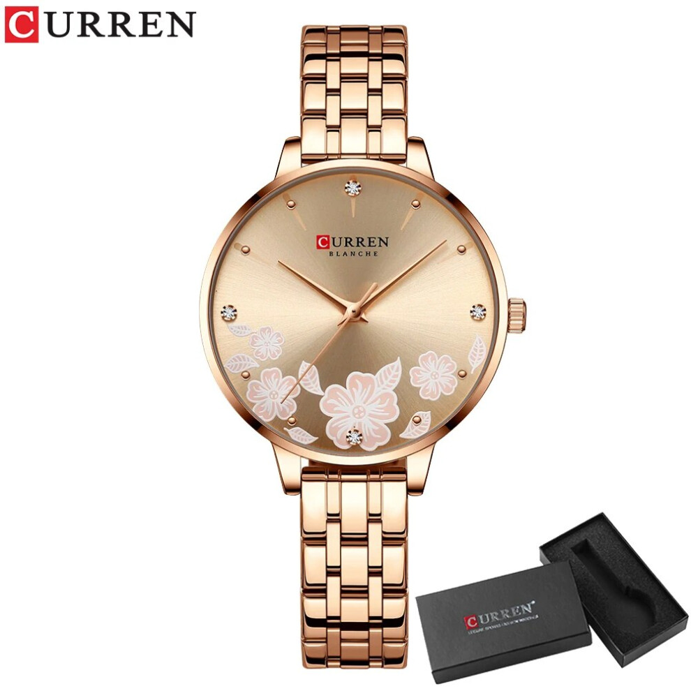 (Rosegold Box) CURREN Light Luxury Rhinestone Women Watches High Quality Waterproof Luminous-image-OPC-PFH5NK2-NEW