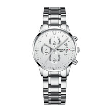(Silver White) NIBOSI Quartz Watch Women Watches Ladies Stainless Steel Women's Watches