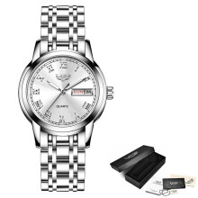 (silver white) LIGE Women Watches Luxury Stainless Steel Watch for Women Fashion Casual
