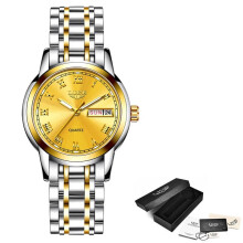 (gold) LIGE Women Watches Luxury Stainless Steel Watch for Women Fashion Casual