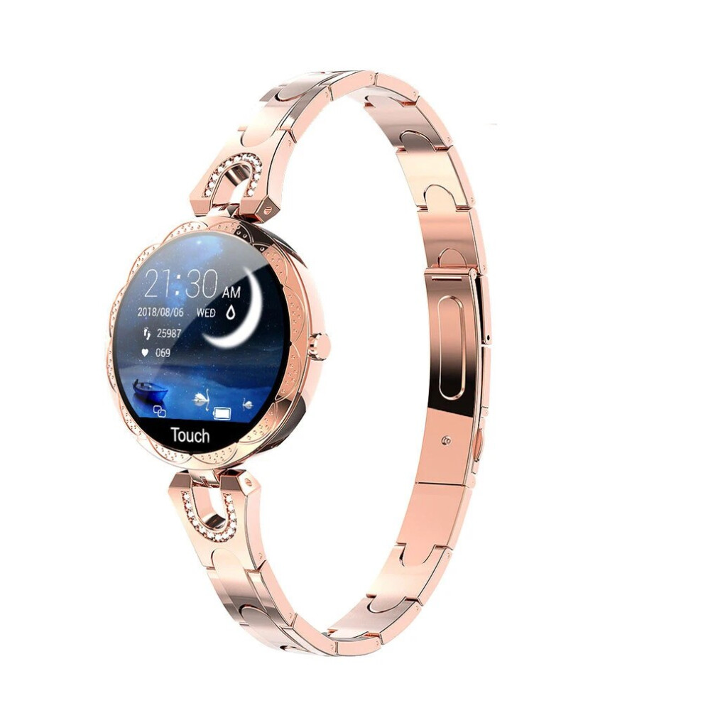 (Gold) Ak15 Ladies Smartwatch Blood Pressure Heart Rate Fitness Tracker Watches Gold 7446610290203