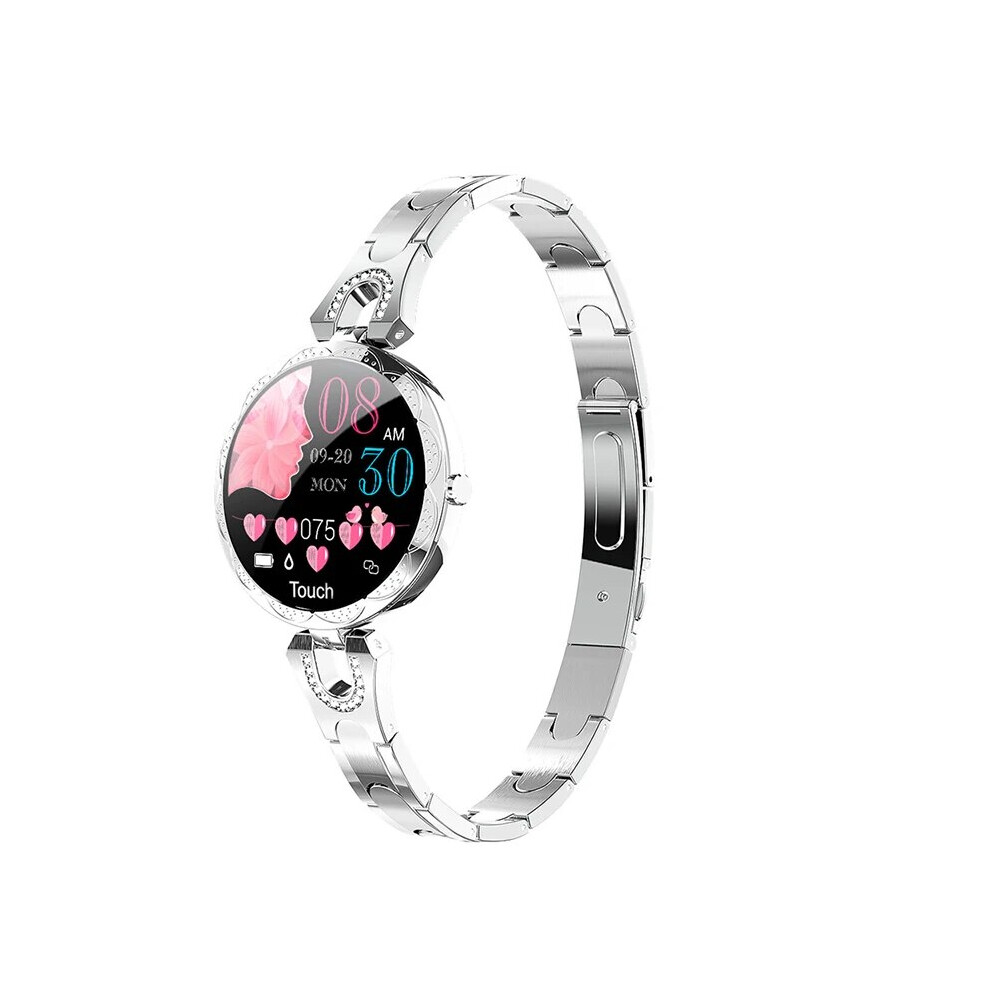 (Silver) Ak15 Ladies Smartwatch Blood Pressure Heart Rate Fitness Tracker Watches Silver 7446610290227