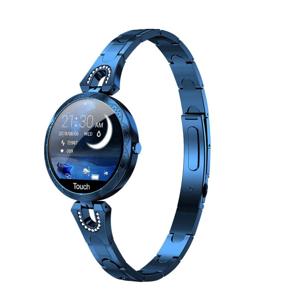 (Blue) Ak15 Ladies Smartwatch Blood Pressure Heart Rate Fitness Tracker Watches Blue 7446610290197