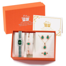 (Watch Gift Set 05) Women Watches Luxury Diamond Necklace Earrings Set Gift for Girlfriend