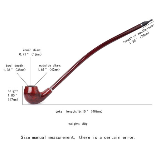 (aq0011) Large Reading Pipe 41cm Lengthened Marbling Resin Loop Filter Long Handle