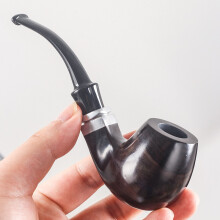 (D) 1 Smoking set Wood Smoking Pipe Ebony Tobacco Pipe with Pipe Accessories