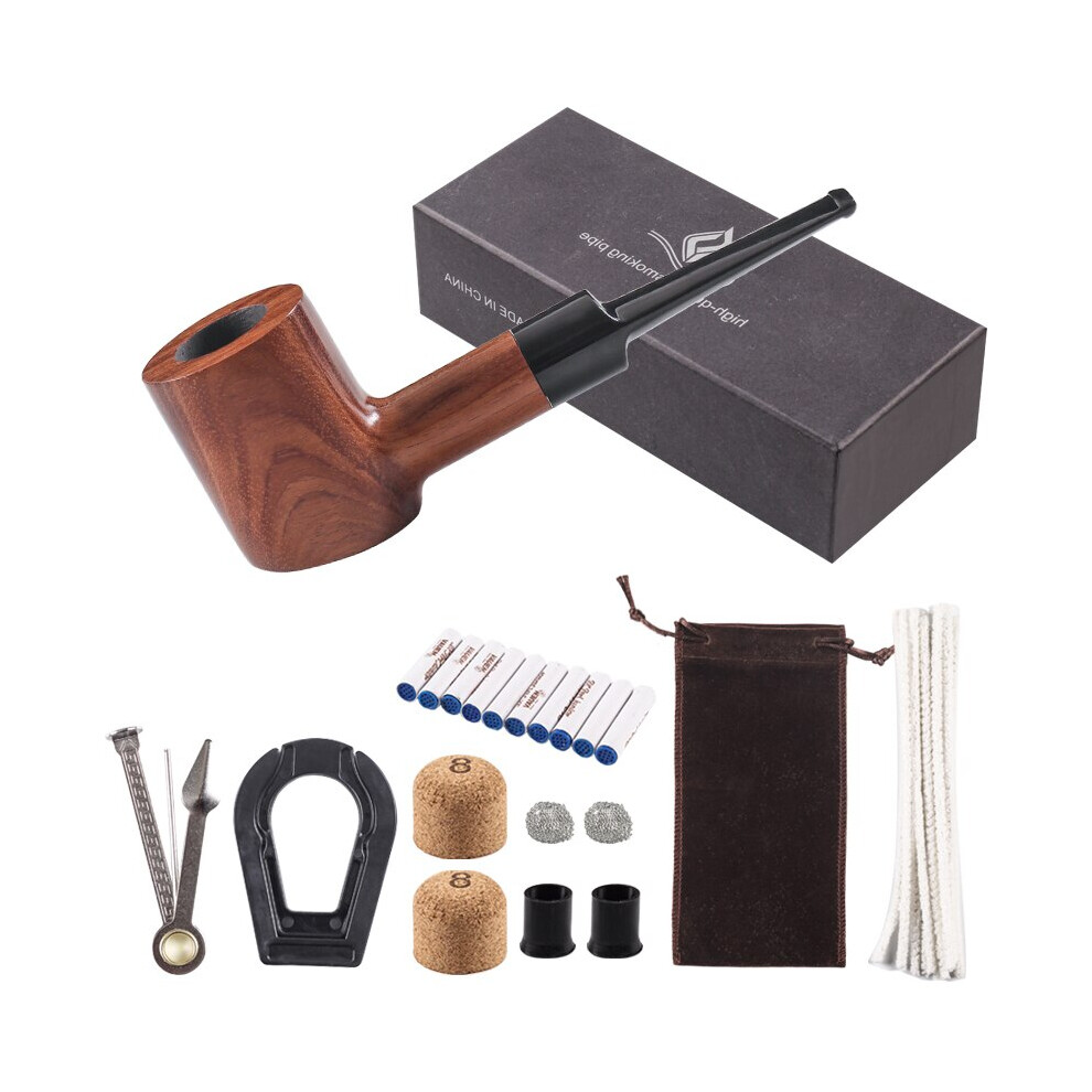 Aihontai (C Rosewood) 1 Smoking Set Wood Smoking Pipe Ebony Tobacco Pipe With Pipe Accessories