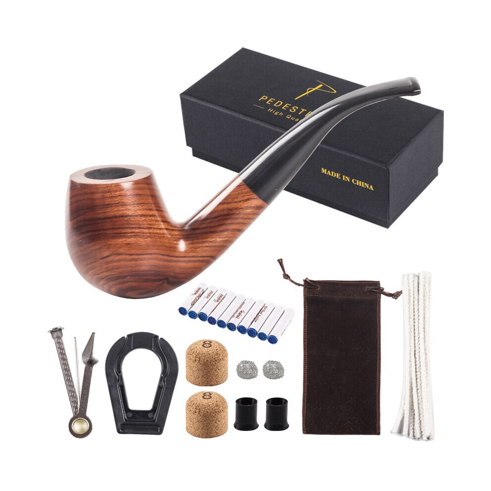 Aihontai (E Rosewood) 1 Smoking Set Wood Smoking Pipe Ebony Tobacco Pipe With Pipe Accessories