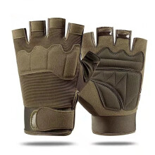 (Army green, L) Military Army Shooting Fingerless Gloves Half Finger Men Tactical Gloves