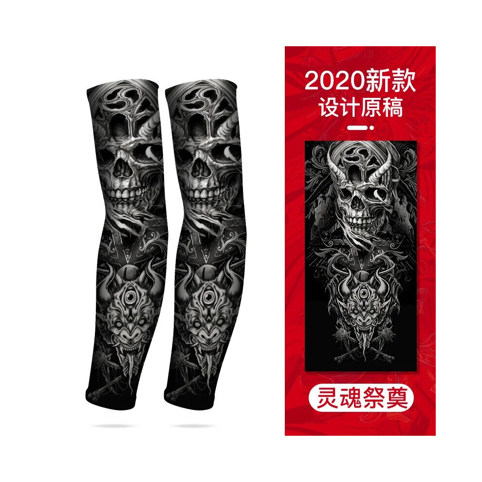 (soul, One Size) Gloves Summer Cycling Breathable and Cool Tattoos Sleeves Ice Silk Sports-image-OPC-PFH5S6V-NEW