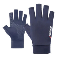 (Blue Half finger) Gloves Summer Sun Protection Gloves Touch Screen Thin Gloves Anti-UV Breathable
