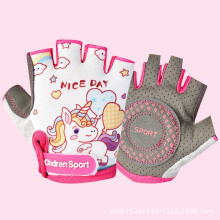 (B, M) Gloves Kawaii Kids Cycling Gloves Half Finger Skateboarding Mountain Bike