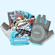 (C, L) Gloves Kawaii Kids Cycling Gloves Half Finger Skateboarding Mountain Bike