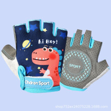(A, L) Gloves Kawaii Kids Cycling Gloves Half Finger Skateboarding Mountain Bike