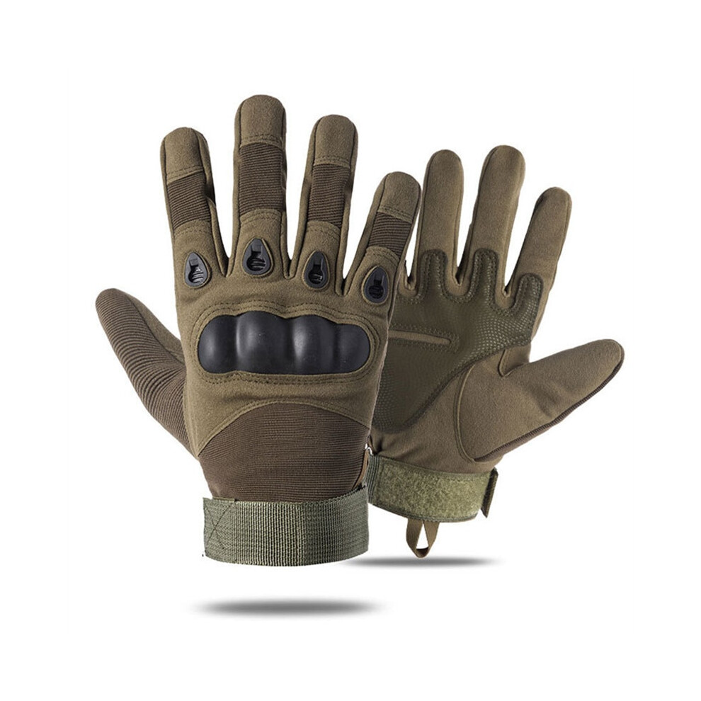(Army L) Gloves Outdoor Military Tactical Gloves Full Finger Hard Knuckle Men's Green 9049134280057