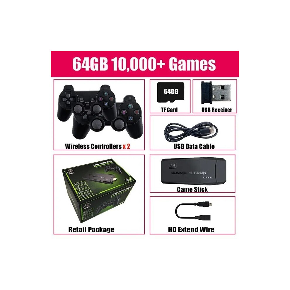 (64G-10000 Games) M8 Retro Game Console 4K 60Fps Hdmi Output Low Latency Tv Game Stick Dual 9085801730319