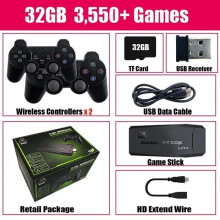 (32G-3500 games) M8 Retro Game Console 4K 60fps HDMI Output Low Latency TV Game Stick Dual