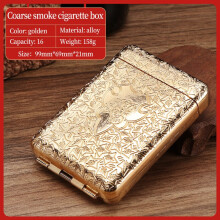 (gold) Peaky Blinders Cigarette Case Carving Flower Box Holder Anti pressure
