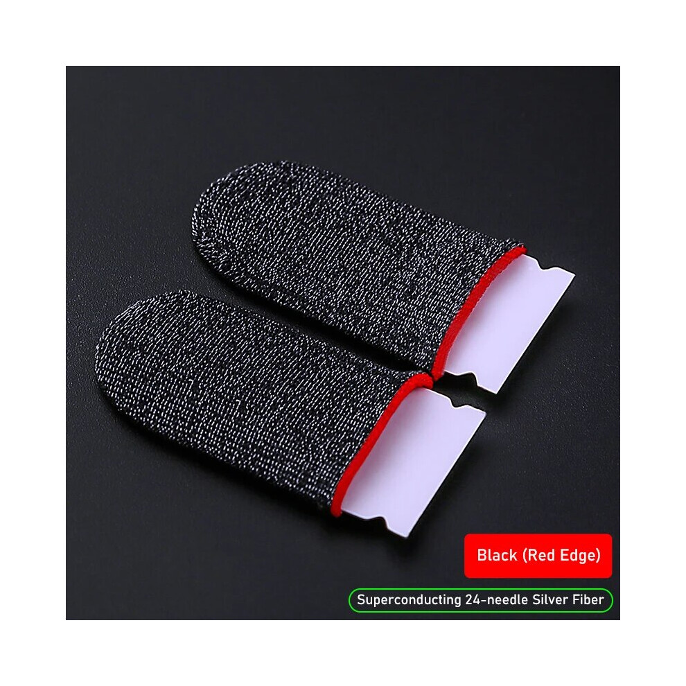 (Red) Tecsire Finger Sleeves For Gaming Thumb Gloves Sweat Proof 24 Pin Superconducting Red 9085801734300