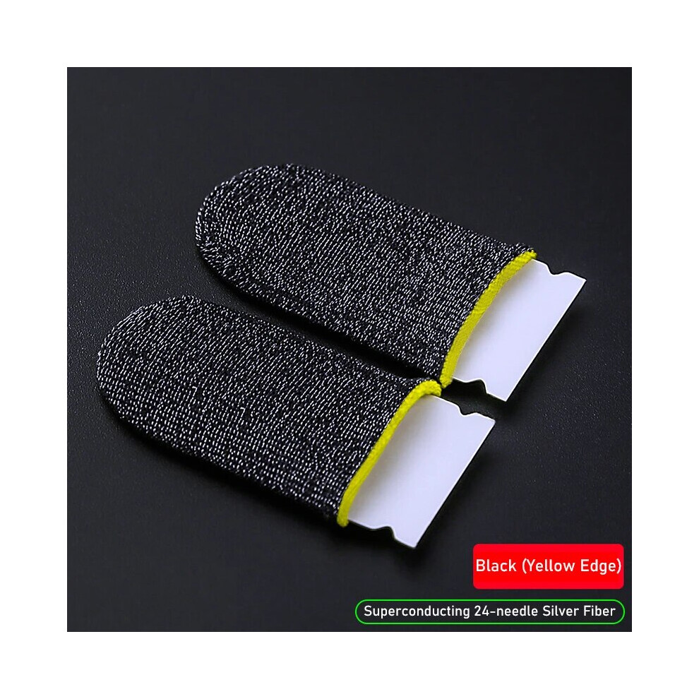 (Yellow) Tecsire Finger Sleeves For Gaming Thumb Gloves Sweat Proof 24 Pin Superconducting Yellow 9085801734317