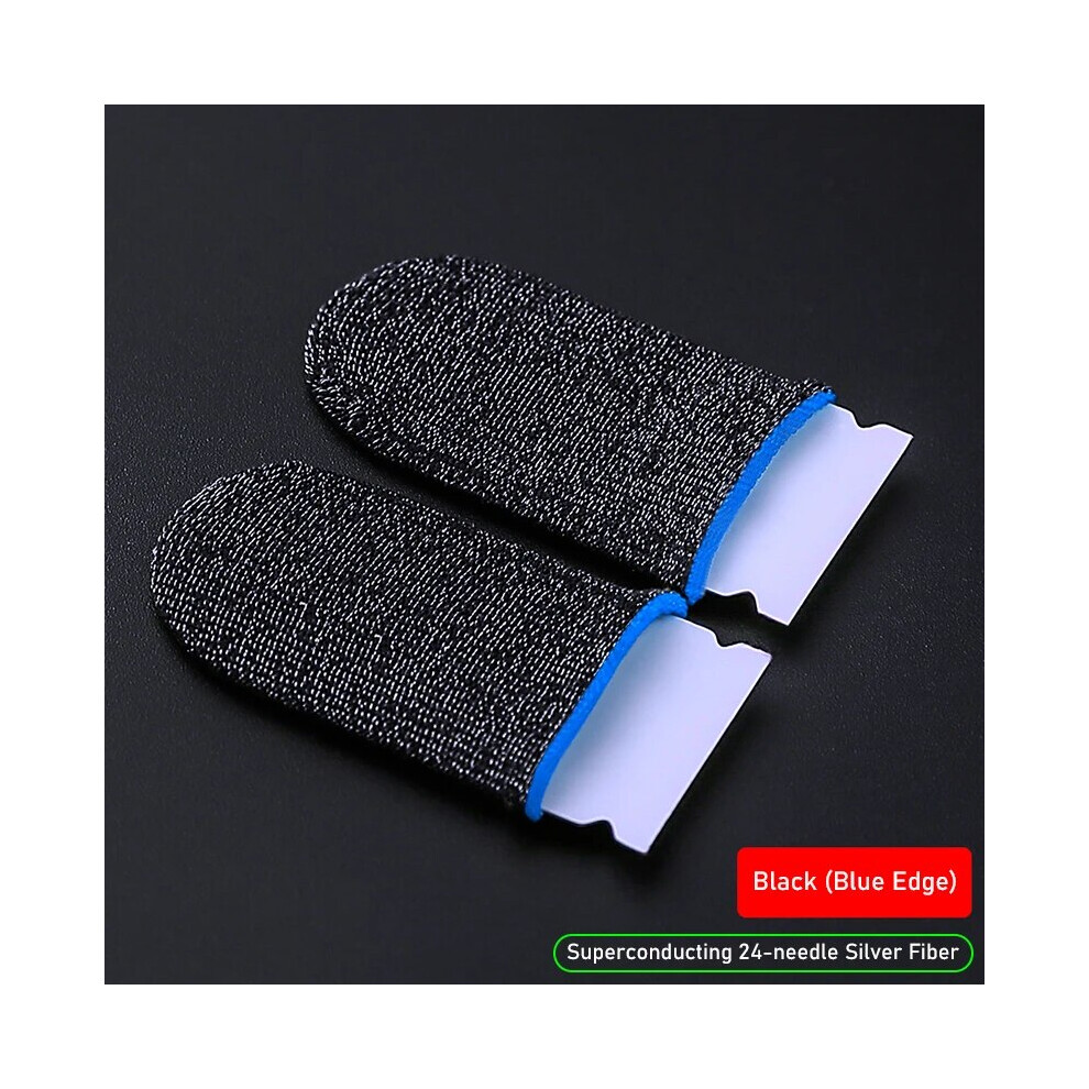 (Blue) Tecsire Finger Sleeves For Gaming Thumb Gloves Sweat Proof 24 Pin Superconducting Blue 9085801734294