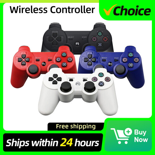 (Red) Controller for Sony PS3 Super Slim PC Joystick Gamepad for Play Station 1