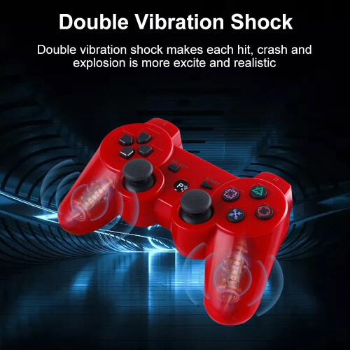 (Red) Controller for Sony PS3 Super Slim PC Joystick Gamepad for Play Station 2